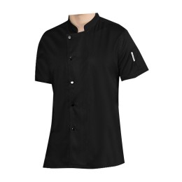 Custom-made full-breathable mesh chef uniform design stand-up collar ultra-thin short-sleeved single-breasted chef uniform chef uniform supplier SKKI070 Custom-made full-breathable mesh chef uniform design stand-up collar ultra-thin short-sleeved single-breasted chef uniform chef uniform supplier SKKI070